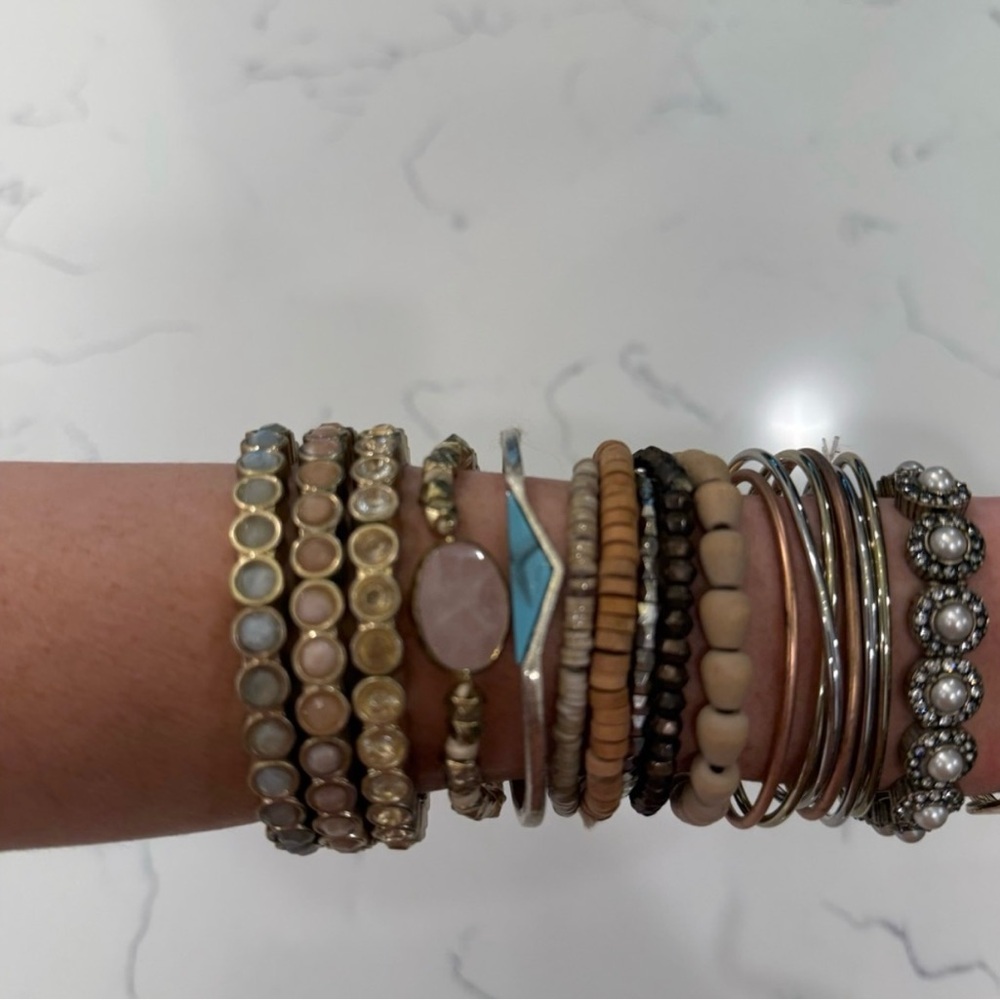 Loft Multi Metal Stack Cuff Bracelets - image 4